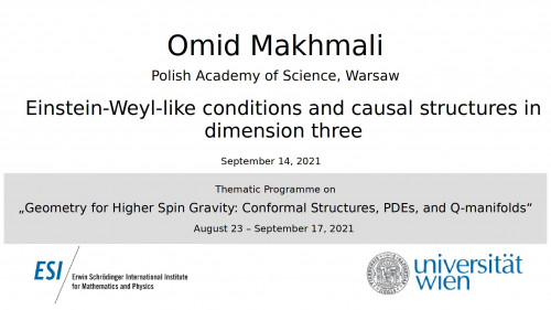 Preview of Omid Makhmali - Einstein-Weyl-like conditions and causal structures in dimension three