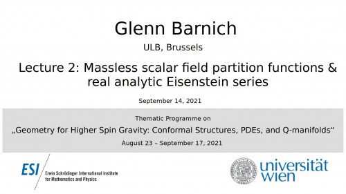 Preview of Glenn Barnich - Massless scalar field partition functions & real analytic Eisenstein series