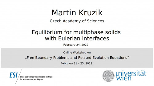 Preview of Martin Kruzik - Equilibrium for multiphase solids with Eulerian interfaces