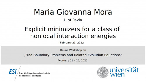 Preview of Maria Giovanna Mora - Explicit minimizers for a class of nonlocal interaction energies