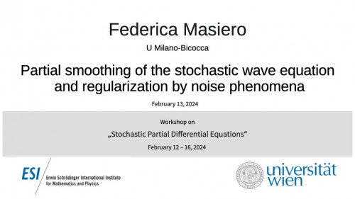 Preview of Federica Masiero - Partial smoothing of the stochastic wave equation and regularization by noise phenomena