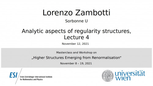 Preview of Lorenzo Zambotti - Analytic aspects of regularity structures, Lecture 4