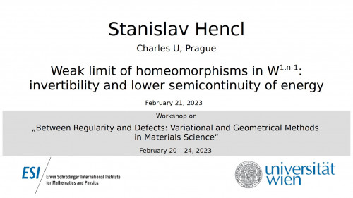 Preview of Stanislav Hencl - Weak limit of homeomorphisms in W1,n-1: invertibility and lower semicontinuity of energy