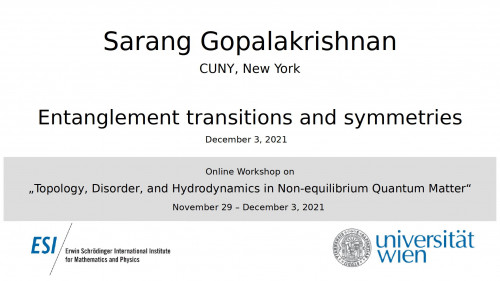 Preview of Sarang Gopalakrishnan - Entanglement transitions and symmetries
