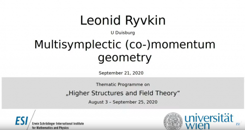 Preview of Leonid Ryvkin - Multisymplectic (co-)momentum geometry