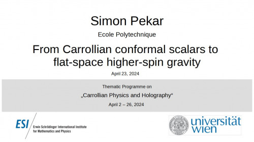 Preview of Simon Pekar - From Carrollian conformal scalars to flat-space higher-spin gravity