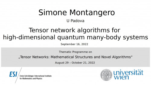 Preview of Simone Montangero - Tensor network algorithms for high-dimensional quantum many-body systems