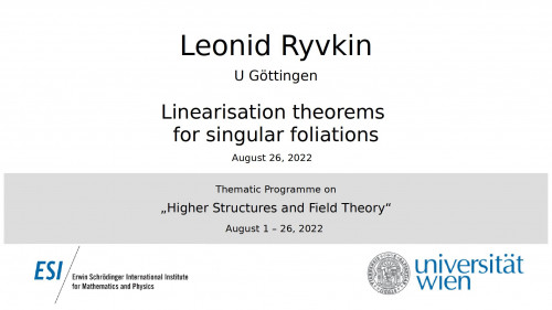 Preview of Leonid Ryvkin - Linearisation theorems for singular foliations