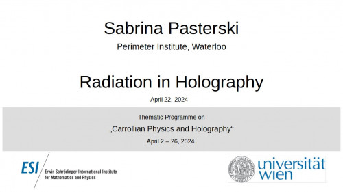 Preview of Sabrina Pasterski - Radiation in Holography