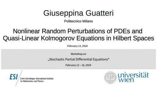 Preview of Giuseppina Guatteri - Nonlinear Random Perturbations of PDEs and Quasi-Linear Kolmogorov Equations in Hilbert Spaces