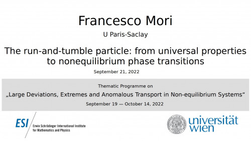 Preview of Francesco Mori - The run-and-tumble particle: from universal properties to nonequilibrium phase transitions