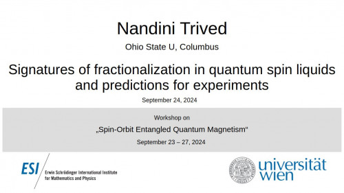 Preview of Nandini Trivedi - Signatures of fractionalization in quantum spin liquids and predictions for experiments