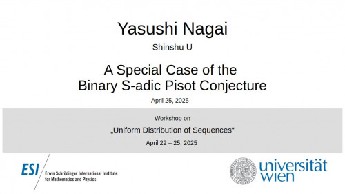 Preview of Yasushi Nagai - A Special Case of the Binary S-adic Pisot Conjecture