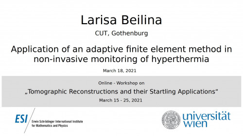 Preview of Application of an adaptive finite element method in non-invasive monitoring of hyperthermia