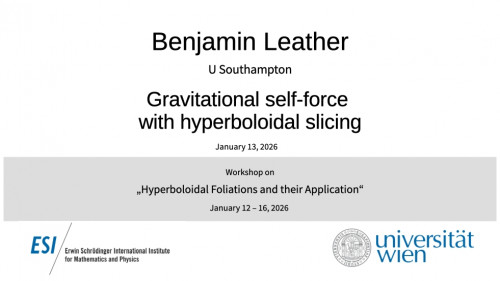 Preview of Benjamin Leather - Gravitational self-force with hyperboloidal slicing
