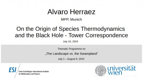 Preview of Alvaro Herraez - On the Origin of Species Thermodynamics and the Black Hole - Tower Correspondence
