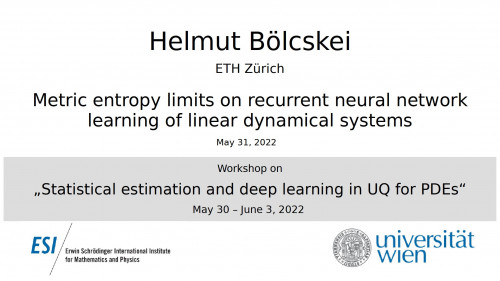 Preview of Helmut Bölcskei - Metric entropy limits on recurrent neural network learning of linear dynamical systems
