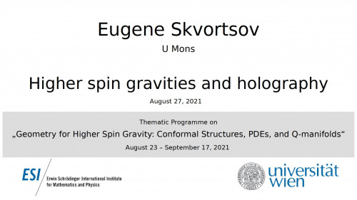 Preview of Eugene Skvortsov - Higher spin gravities and holography