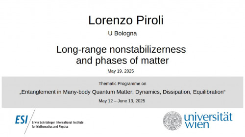 Preview of Lorenzo Piroli - Long-range nonstabilizerness and phases of matter