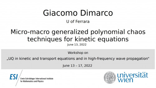 Preview of Giacomo Dimarco - Micro-macro generalized polynomial chaos techniques for kinetic equations