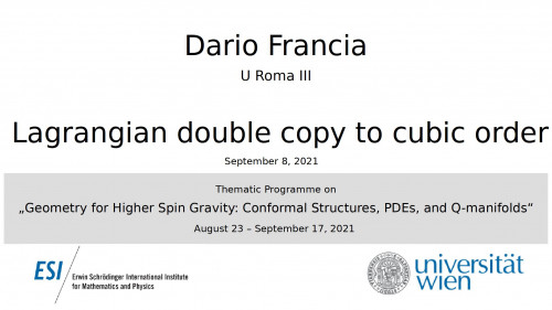 Preview of Dario Francia - Lagrangian double copy to cubic order