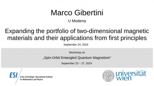Preview of Marco Gibertini - Expanding the portfolio of two-dimensional magnetic materials and their applications from first principles