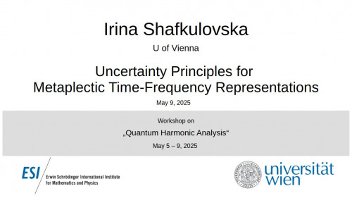Preview of Irina Shafkulovska - Uncertainty Principles for Metaplectic Time-Frequency Representations