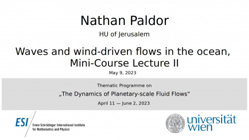 Preview of Nathan Paldor - Waves and wind-driven flows in the ocean, Mini-Course, Lecture II