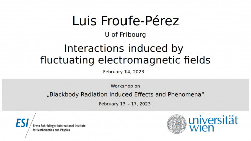 Preview of Luis Froufe-Pérez - Interactions induced by fluctuating electromagnetic fields