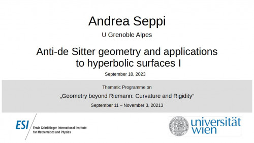Preview of Andrea Seppi - Anti-de Sitter geometry and applications to hyperbolic surfaces I