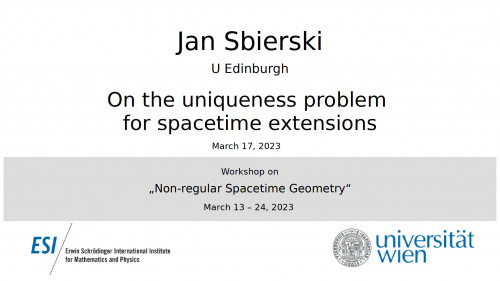 Preview of Jan Sbierski - On the uniqueness problem for spacetime extensions