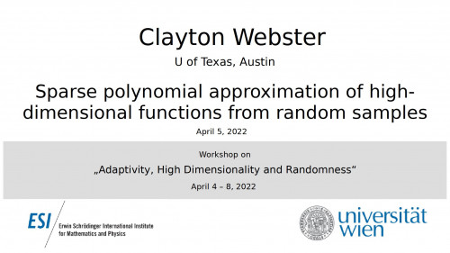 Preview of Clayton Webster -  Sparse polynomial approximation of high-dimensional functions from random samples