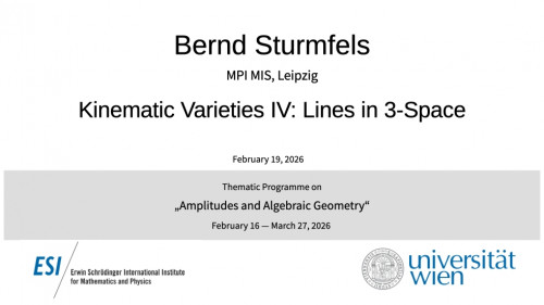 Preview of Bernd Sturmfels - Kinematic Varieties IV: Lines in 3-Space