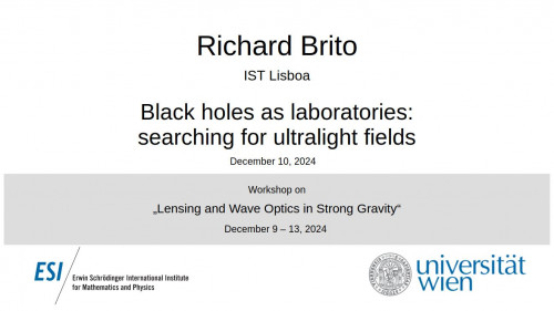Preview of Richard Brito - Black holes as laboratories: searching for ultralight fields