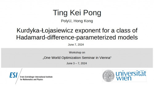 Preview of Ting Kei Pong - Kurdyka-Łojasiewicz exponent for a class of Hadamard-difference-parameterized models