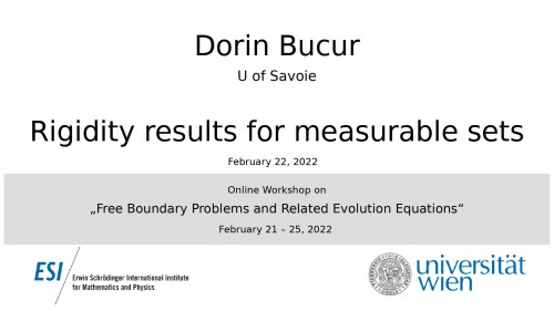 Preview of Dorin Bucur - Rigidity results for measurable sets