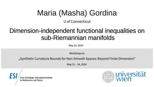 Preview of Maria (Masha) Gordina - Dimension-independent functional inequalities on sub-Riemannian manifolds