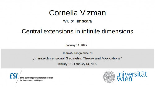 Preview of Cornelia Vizman - Central extensions in infinite dimensions