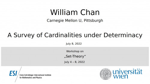 Preview of William Chan - A Survey of Cardinalities under Determinacy