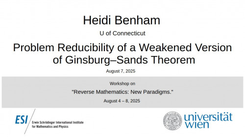 Preview of Heidi Benham - Problem Reducibility of a Weakened Version of Ginsburg–Sands Theorem