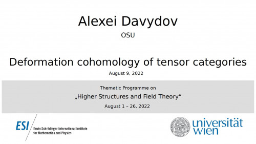 Preview of Alexei Davydov - Deformation cohomology of tensor categories