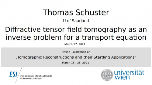 Preview of Diffractive tensor field tomography as an inverse problem for a transport equation