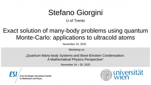 Preview of Stefano Giorgini - Exact solution of many-body problems using quantum Monte-Carlo: applications to ultracold atoms