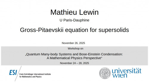 Preview of Mathieu Lewin - Gross-Pitaevskii equation for supersolids