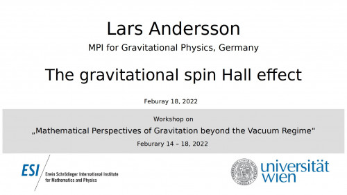 Preview of Lars Andersson - The gravitational spin Hall effect