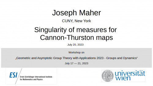 Preview of Joseph Maher - Singularity of measures for Cannon-Thurston maps