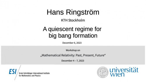 Preview of Hans Ringström - A quiescent regime for big bang formation