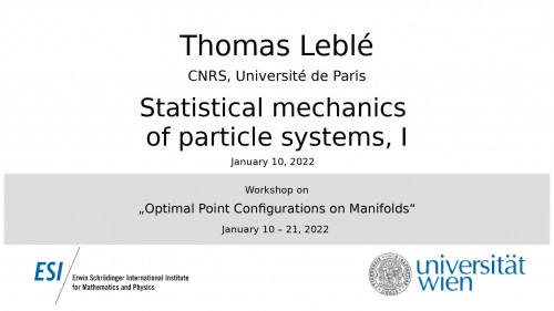 Preview of Thomas Leblé - Statistical mechanics of particle systems, I