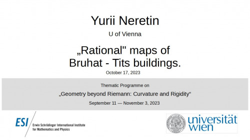 Preview of Yurii Neretin - "Rational" maps of Bruhat--Tits buildings.