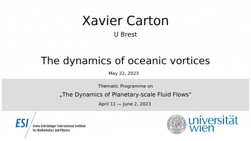 Preview of Xavier Carton - The dynamics of oceanic vortices